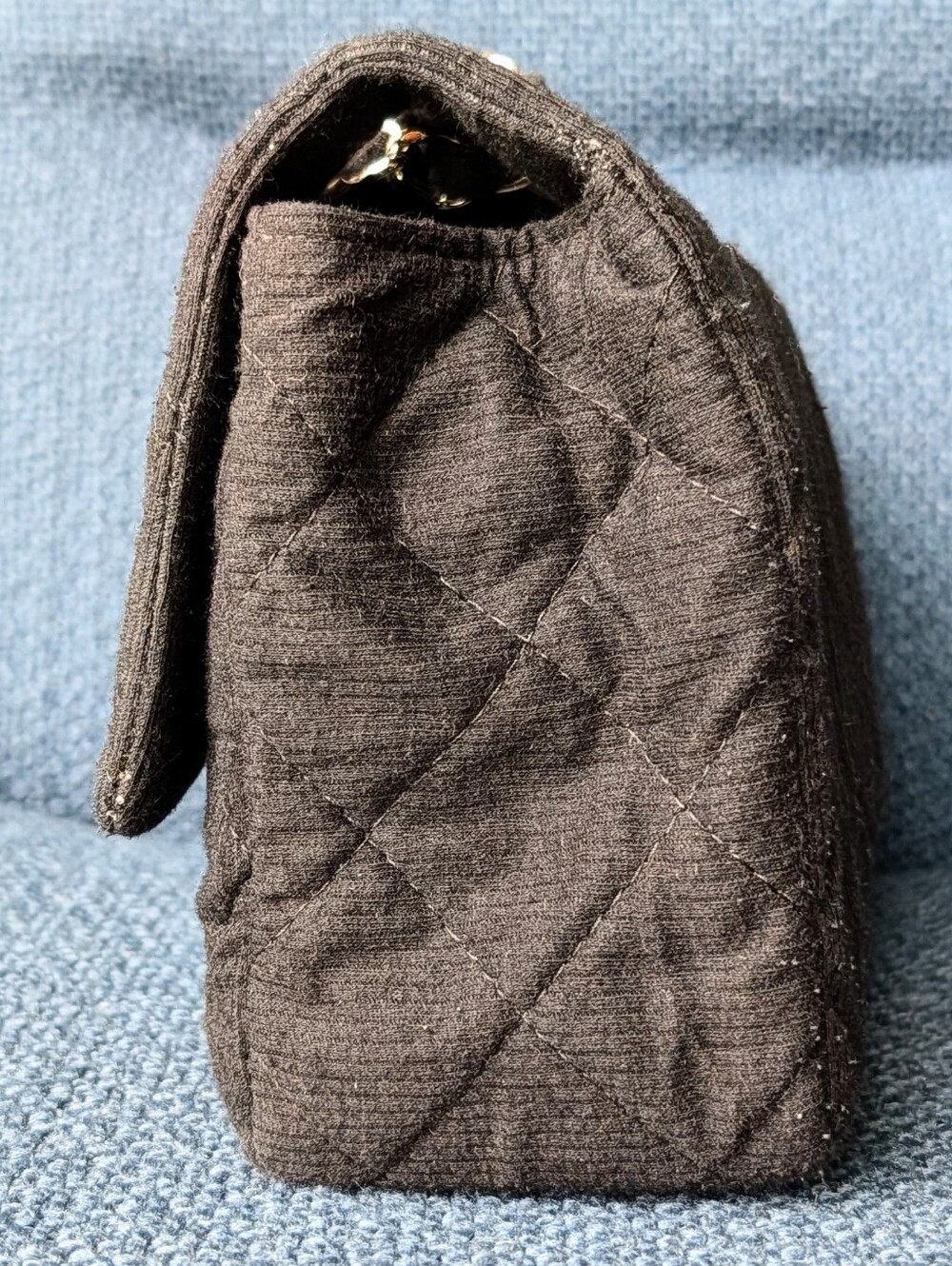 SOLD CHANEL Quilted Le Marais Single Flap in Black Fabric Silver Hardware - Picture 7 of 12